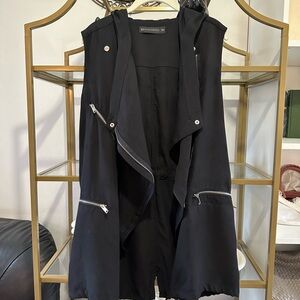 Zara black hooded vest jacket